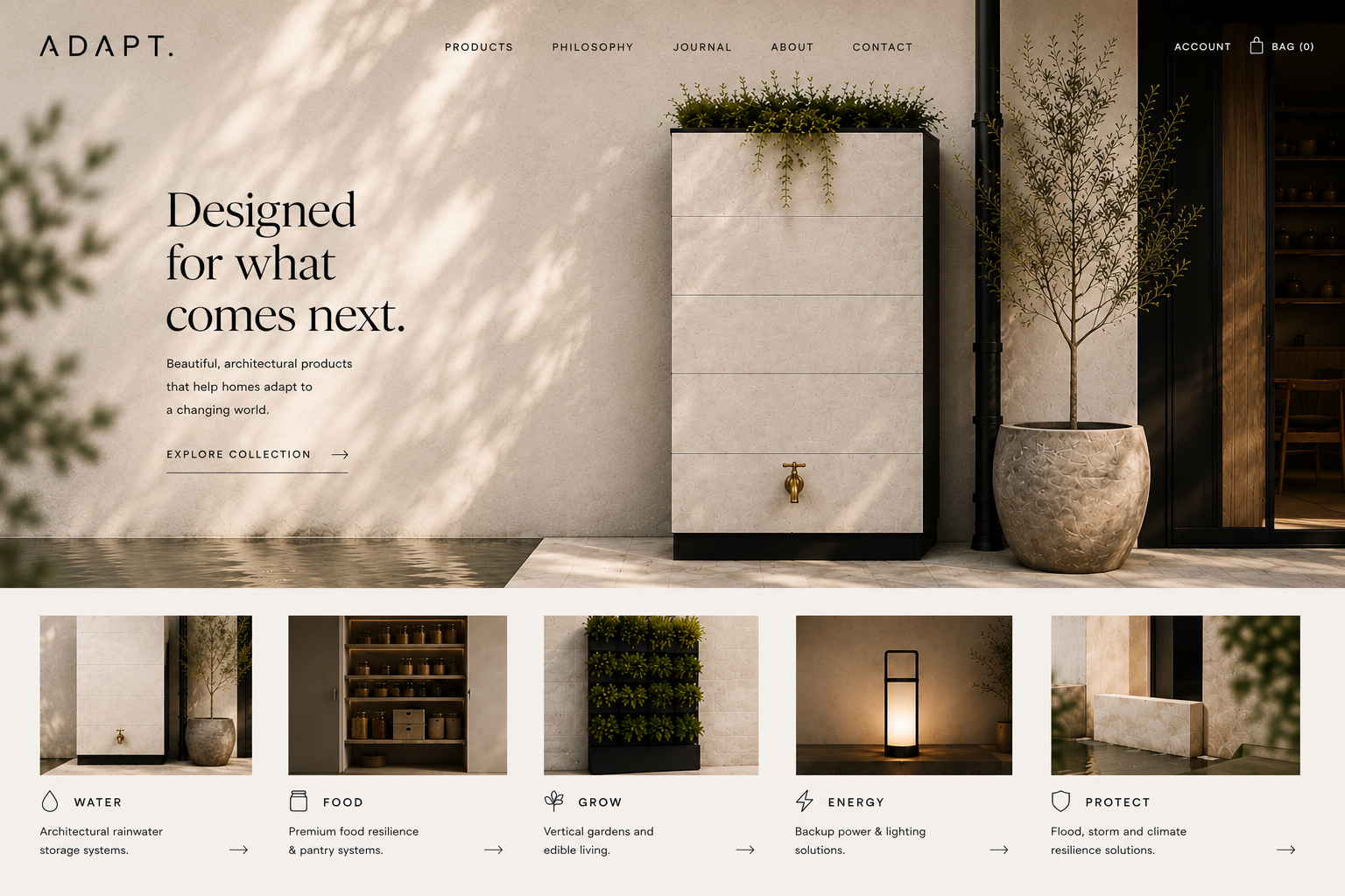 ADAPT approved homepage mock